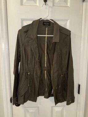 Women’s Utility Jacket in Olive with Drawstring Waist by Eden Society
